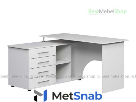 Письменный стол Сокол КСТ-109Л белый с ящиками