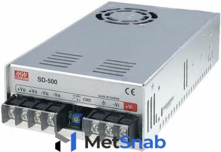 Преобразователь DC-DC модульный Mean Well SD-500L-24 конвертор: 500 Вт; корпус в кожухе; выход 24В @ 21А; вход: 19...72 [24] В; -20...60 °C; изоляция