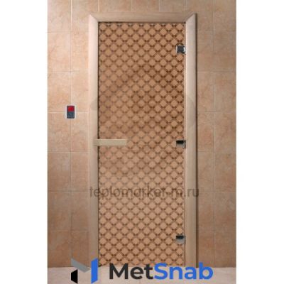 Дверь для бани DoorWood С рисунком «Мираж» Бронза матовая, 2000x700 мм