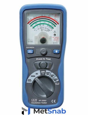 CEM Instruments DT-5503 Аналоговый тестер изоляции и электропроводимости 480489