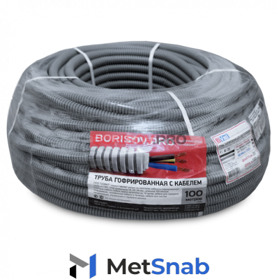 Силовой кабель в гофре, 3*4мм, 100м