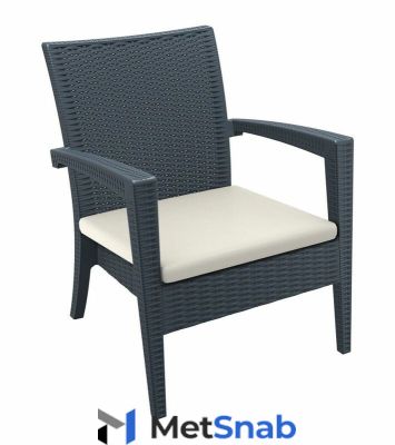 Кресло пластиковое плетеное с подушкой, арт.234/850-2856