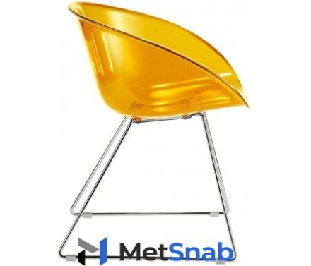 Пластиковый стул Pedrali на полозьях Gliss желтый