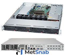 Серверная платформа Supermicro Superserver SYS-5019S-WR, Single SKT, WIO, C236 chipset, 4 x DIMMs, 4 x 3.5" hot swap SATA3 bays, 2 x 1GbE, shared IPMI, 500W RPS