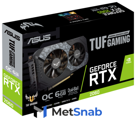 Видеокарта ASUS TUF GeForce RTX 2060 1365MHz PCI-E 3.0 6144MB 14000MHz 192 bit DVI DisplayPort 2xHDMI HDCP GAMING OC