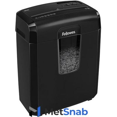 Уничтожитель бумаг Fellowes MicroShred 8MC (секр.P-4)/фрагменты/8лист./14лтр./скобы/пл.карты