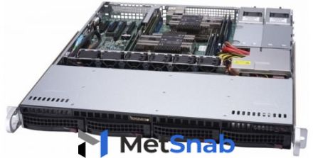 Серверная платформа 1U Supermicro SYS-6019P-MTR (2x3647, C621, 8xDDR4, 4x3.5" HS, 2xGE, 2x600W,Rail)