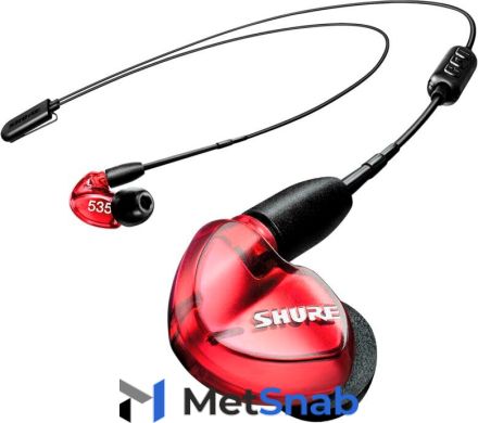 SHURE SE535LTD+UNI-EFS наушники внутриканальные (наушники вставные), три драйвера, цвет `сияющий красный`. Кабель TRRS 3.5мм