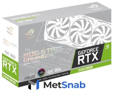 Видеокарта ASUS ROG GeForce RTX 2080 SUPER 1650MHz PCI-E 3.0 8192MB 15500MHz 256 bit 2xHDMI 2xDisplayPort HDCP Strix Gaming OC White