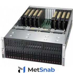 Серверная платформа Supermicro SuperServer 4U 4029GP-TRT3 (SYS-4029GP-TRT3), 4U, 2 x LGA3647, Intel C622, 24 x DDR4, 24 x 2.5" SATA, 2x10 Gigabit Ethernet (10 Гбит/с), 2000 Вт