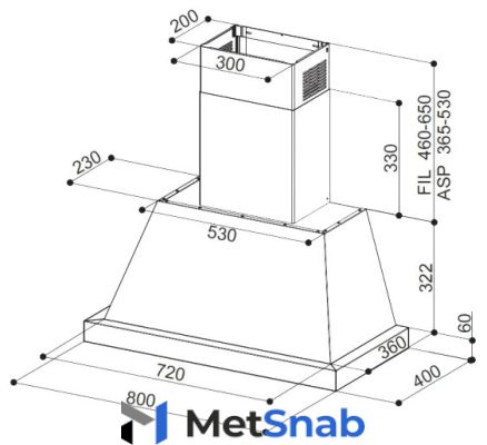 Каминная вытяжка Faber THEA EV8 WH MATT A80 SC