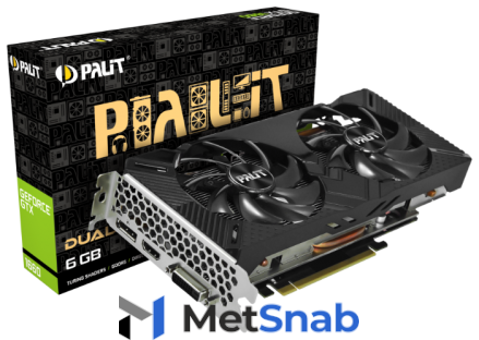 Видеокарта Palit GeForce GTX 1660 1530MHz PCI-E 3.0 6144MB 8000MHz 192 bit DVI DisplayPort HDMI HDCP Dual