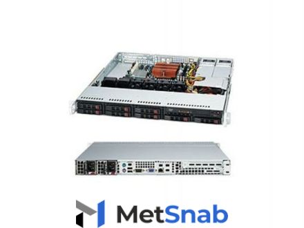 Серверный корпус Supermicro CSE-113MTQ-R400CB 1U ATX 8x2.5'' HotSwap SAS/SATA 400Вт черный