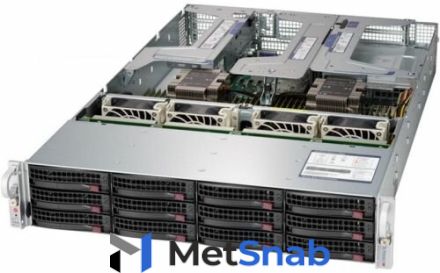 Серверная платформа 2U Supermicro SSG-6029P-E1CR12L (2x3647, C622, 16xDDR4, 12x3.5" HS, 3008 SAS, 2x10GE, 2x1200W,Rail)