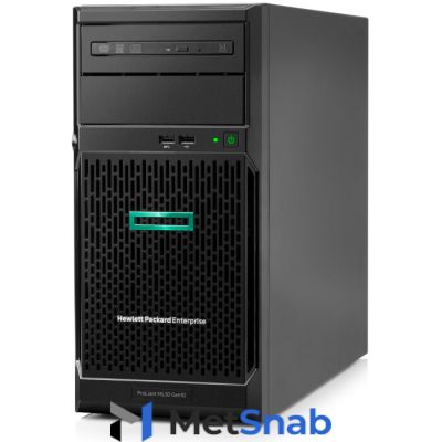 Сервер HPE ProLiant ML30 Gen10/ Xeon E-2224/ 16GB/ 4x LFF (up 4, NHP)/ noODD/ Smart Array S100i/ 2x 1GbE/ noODD/ 1x 350W (up 1) (P16928-421)