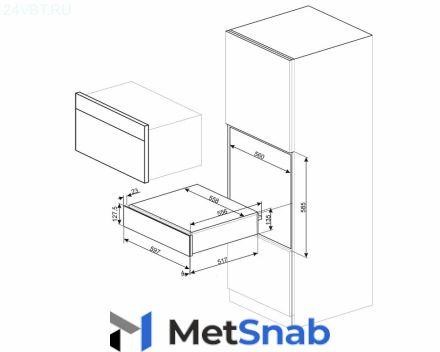 Встраиваемый шкаф для подогрева посуды Smeg CPR615NR