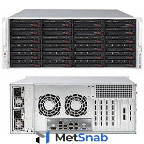 Серверная платформа Supermicro SuperStorage 4U Server 6049P-E1CR24H noCPU(2)Scalable/TDP 70-205W/ no DIMM(16)/ 3108RAID HDD(24)LFF/ 2x10Gbe/ 5xFH/ 2x1200W
