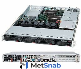 Корпус серверный Supermicro CSE-815TQC-R706WB 1U (4 x 3.5" HS Bays, 12"x10", 1xLP, 2x750W Platinum)