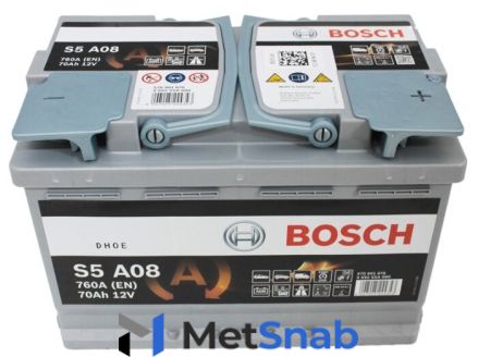 Автомобильный аккумулятор Bosch S5 A08 AGM (0 092 S5A 080)