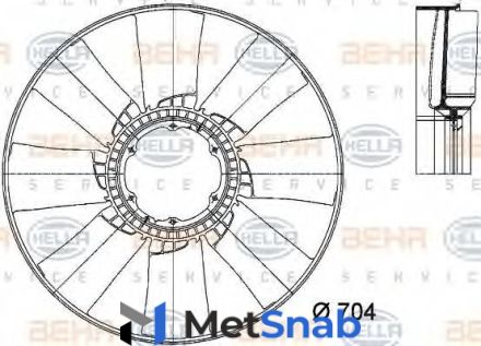 Крыльчатка вентилятора Hella 8MV376733251