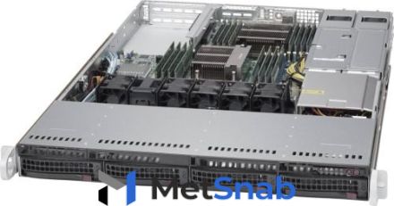 Серверная платформа 1U Supermicro SYS-6018R-WTRT (2x2011v3, C612, 16xDDR4, 4x3.5" HS,2x PCI-E 3.0 x16 (FHHL) - AOC support, 2x10GE, 2x750W,Rail)