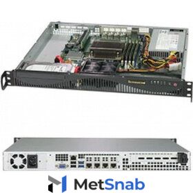 Серверная платформа Supermicro SuperServer 5019C-M4L (SYS-5019C-M4L), 1U, LGA1151, Intel C242, 4 x DDR4, 2 x 3.5" SATA, 4xGigabit Ethernet (1000 Мбит/с), 350 Вт