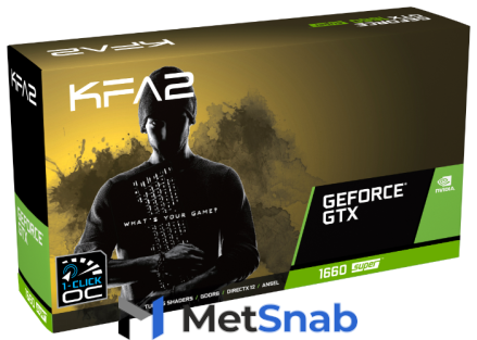 Видеокарта KFA2 GeForce GTX 1660 Super 1800MHz PCI-E 3.0 6144MB 14000MHz 192 bit DVI HDMI DisplayPort HDCP 1-Click OC