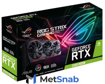 Видеокарта ASUS ROG GeForce RTX 2060 SUPER 1650MHz PCI-E 3.0 8192MB 14000MHz 256 bit 2xDisplayPort 2xHDMI HDCP STRIX GAMING EVO