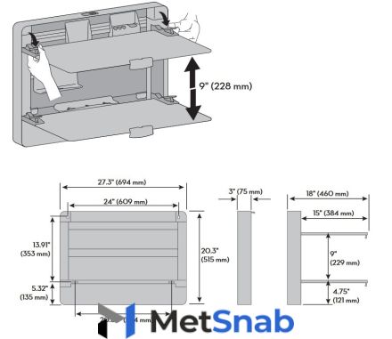 61-199-211 / Ergotron настенное рабочее место HUB27, серебро