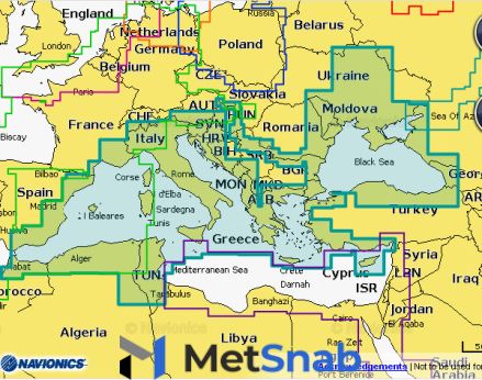 Карта Navionics Plus 43XG Средиземное море, Черное и Азовское моря