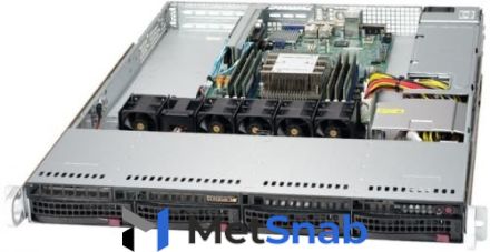 Серверная платформа 1U Supermicro SYS-5019P-WT (1x3647, C622, 6xDDR4, 4x3.5" HS, 2x10GE, 600W,Rail)