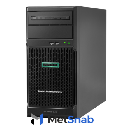 Сервер ProLiant ML30 Gen10 E-2224 Hot Plug Tower(4U)/Xeon4C 3.4GHz(8MB)/1x16GB2UD_2666/S100i(ZM/RAID 0/1/10/5)/noHDD(4)LFF/noDVD/iLOstd(no port)/1NHPFan/PCIfan-baffle/2x1GbEth/1x350W(NHP), analog P06785-425