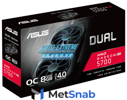 Видеокарта ASUS Dual Radeon RX 5700 1515 MHz PCI-E 4.0 8192MB 14000MHz 256 bit HDMI 3xDisplayPort HDCP EVO OC