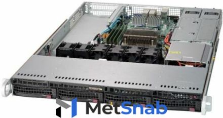 Серверная платформа 1U Supermicro SYS-5019S-W4TR (1x1151, C236, 4x UDDR4 ECC, 4x3.5" HS, 4x10GE, 500W Platinum)