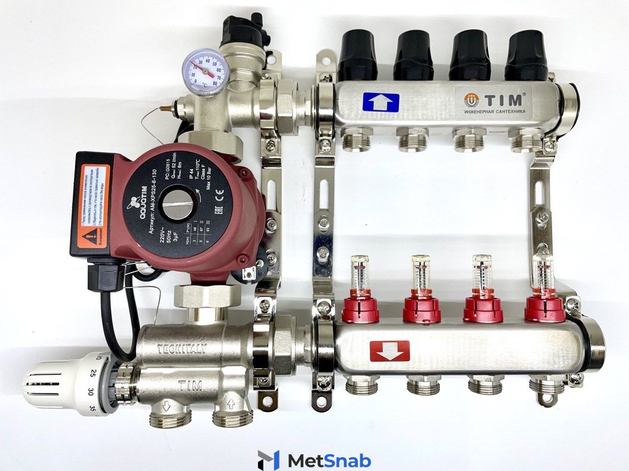 Коллектор Группа в комплекте с расходомерами Tim 196805,нержавеющая сталь