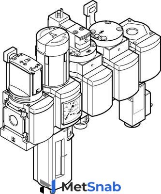 Блок подготовки воздуха, комбинация Festo MSB6N-1/2:C3J2D7A1F3-WP