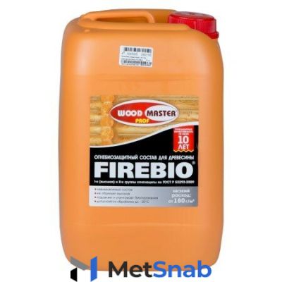 Огнебиозащитный состав для древесины Woodmaster Prof FireBio (80 кг)