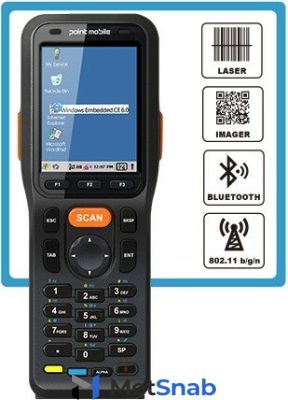 Терминал сбора данных Point Mobile PM200 (P200WP92103E0T) 2D Imager, WCE 6.0 Core ,128/256Mb, WiFi, BT, 2400mah