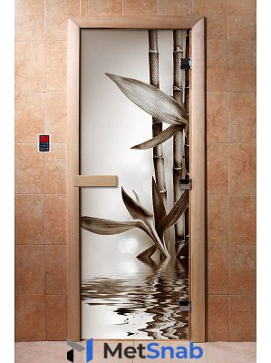 Стеклянная дверь для бани с фотопечатью A057 2000х800 мм
