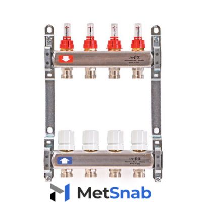 Коллектор для теплого пола с расходомерами UNI-FITT 1"-3/4" 7 выходов 450B