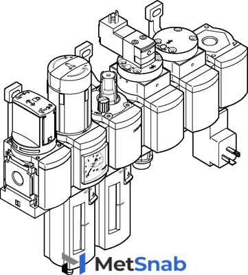 Блок подготовки воздуха, комбинация Festo MSB4N-1/4:C3J2M1D7A1F3-WP