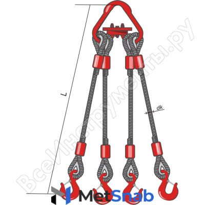 Четырехветвевой канатный строп КантаПлюс о4СК-10,0/3,0м