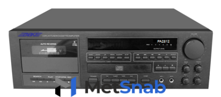ABK PA-2806 Трансляционный усилитель, 70/100В, 60Вт, вход:2мик, 1 AUX, цифровой AM/FM тюнер, кассетная дека, CD/MP3