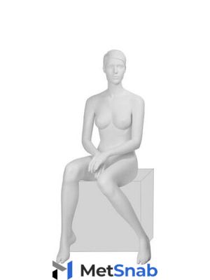 Манекен женский сидячий скульптурный белый IN-10Sheila-01M