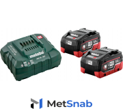 Набор аккумуляторов и зарядное устройство METABO 18V Basic-Set 5.5 LiHD ASC30-36 2х5.5 Ач