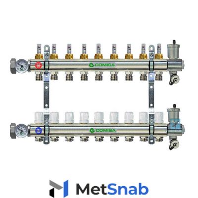 Коллекторная группа COMISA 1 с расходомерами, 9 отводов
