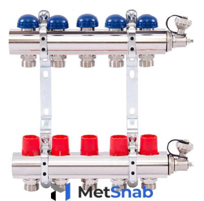 Коллектор распределительный Uni-Fitt 1 5 выходов, с регулировочными и термостатическими вентилями 441E4305"
