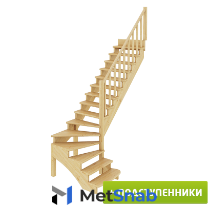 Деревянные лестницы Profi&Hobby Лестница К-001м/3 П c подступенками сосна (6уп)