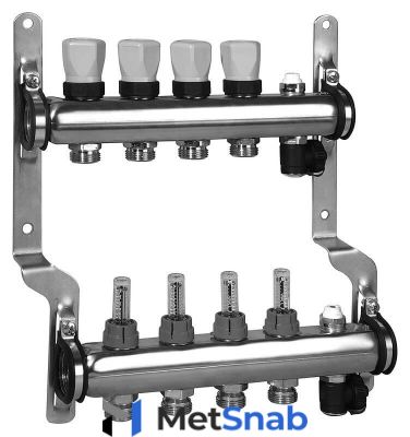 Коллектор распределительный Meibes 1 на 4 контура, с расходомерами RW 1794144"