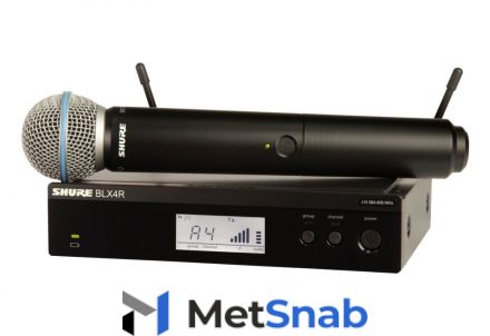 SHURE BLX24RE/SM58 M17 662-686 MHz радиосистема с ручным передатчиком SM58. Кронштейны для крепления в рэк в комплекте